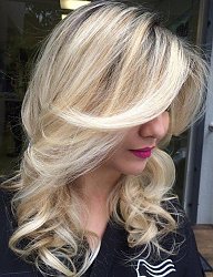 Fryzury Długie Na co dzień Proste z grzywką Rozpuszczone Blond - 3270543