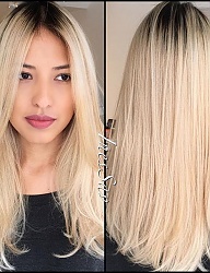 Fryzury Długie Na co dzień Proste Rozpuszczone Blond - 3119607