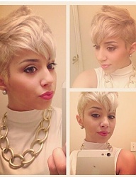 Fryzury Krótkie Na co dzień Proste Irokez damski Blond - 2597913