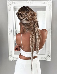 Fryzury Długie Na co dzień Proste Warkocze Blond - 3130866