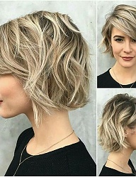 Fryzury Średnie Na co dzień Kręcone z grzywką Rozpuszczone Blond - 3159709