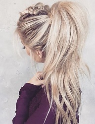 Fryzury Długie Na co dzień Proste Upięcie Blond - 3246002