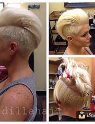 Fryzury Krótkie Na co dzień Proste Irokez damski Blond - 2679319