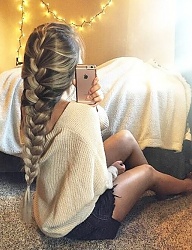 Fryzury Długie Na co dzień Kręcone Warkocze Blond - 3203744