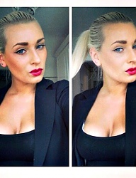 Fryzury Długie Na co dzień Proste Upięcie Blond - 2979294