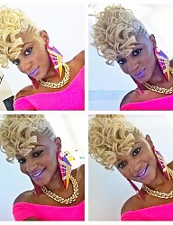 Fryzury Krótkie Na co dzień Kręcone Rozpuszczone Blond - 1513587