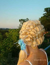 Fryzury Długie Wieczorowe Proste Warkocze Blond - 2064035