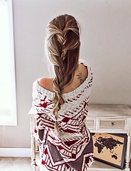 Fryzury Długie Na co dzień Proste Warkocze Blond - 3090265