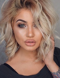 Fryzury Średnie Na co dzień Kręcone Rozpuszczone Blond - 3135264