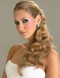 Fryzury Długie Ślubne Kręcone Rozpuszczone Blond - 1085080