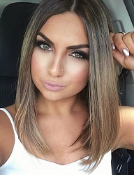 Fryzury Średnie Na co dzień Proste Rozpuszczone Blond - 3075450