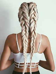 Fryzury Długie Na co dzień Proste Warkocze Blond - 3119952