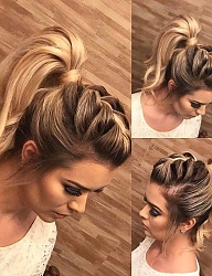 Fryzury Długie Wieczorowe Kręcone Upięcie Blond - 3233525