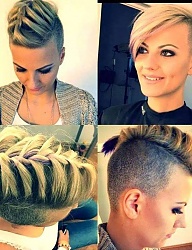 Fryzury Krótkie Alternatywne Tribale - wzory na głowie Blond - 3066899
