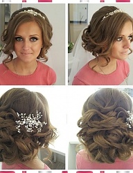 Fryzury Długie Ślubne Kręcone Upięcie Blond - 2735968