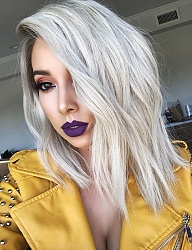 Fryzury Średnie Na co dzień Proste Rozpuszczone Blond - 3253259