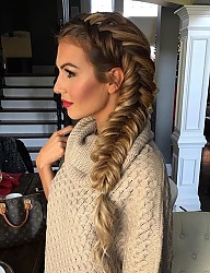 Fryzury Długie Na co dzień Kręcone Warkocze Blond - 3076117
