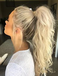 Fryzury Długie Na co dzień Kręcone Upięcie Blond - 3274010
