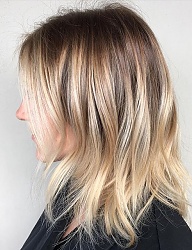 Fryzury Średnie Na co dzień Proste Rozpuszczone Blond - 3117106