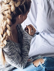 Fryzury Długie Na co dzień Proste Warkocze Blond - 3112651