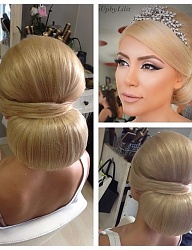 Fryzury Długie Ślubne Proste Upięcie Blond - 2810756