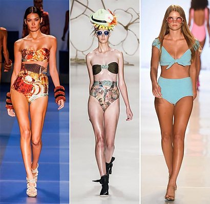 Retro bikini z wysokim stanem, 