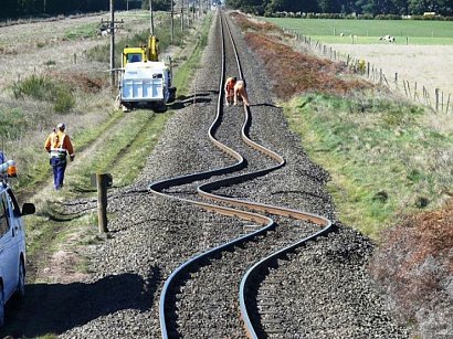 Nowa Zelandia, kolejowej po trzęsieniu ziemi w 2010 roku.