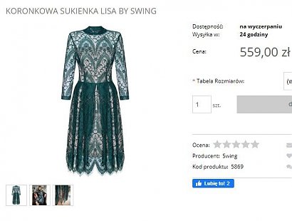 Sukienkę można kupić na stronie Swingfashion.pl