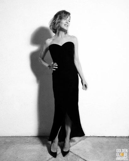 Renée Zellweger zaprezentowała się w czarnej aksamitnej sukni