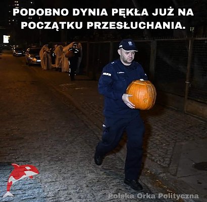 Zdjęcie policjanta z dynią wywołało memy!